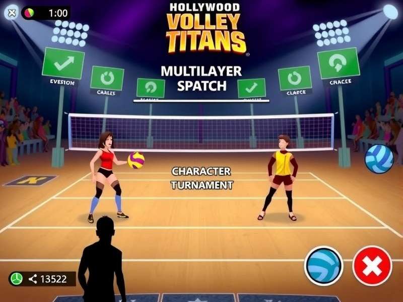 Kollywood Volley Titans character selection screen